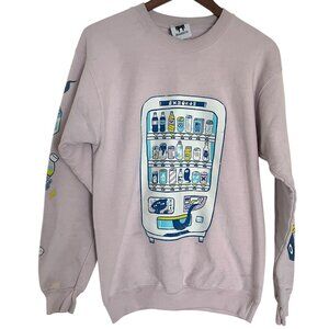 Kinwamonster Vending Machine Crew Neck Sweatshirt Small S Pink Pullover